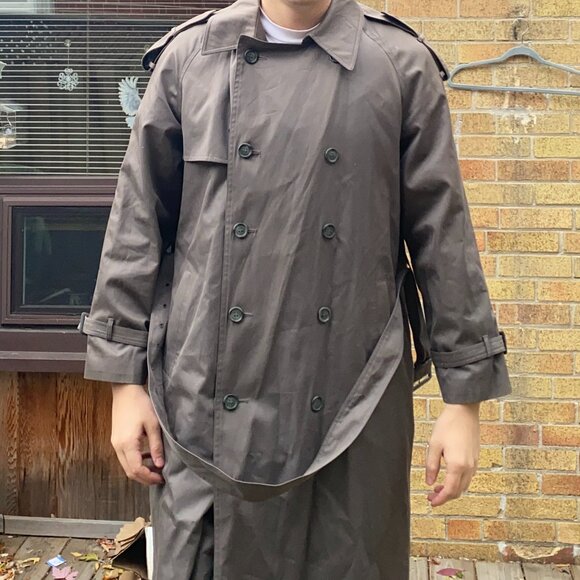 Men's Vintage 1998 YSL Yves Saint Laurent Wool Brown Button Coat Jacket Size 40 - Picture 5 of 16